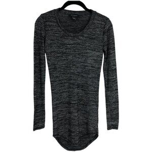 Revamped Dark Grey Heathered Long Sleeve Crew Neck Shirt size XS
